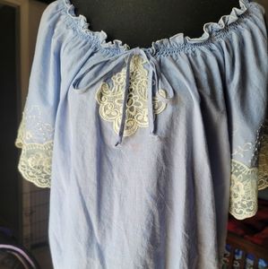 KENAR Medium Off Shoulder or On Blouse lace sleeve